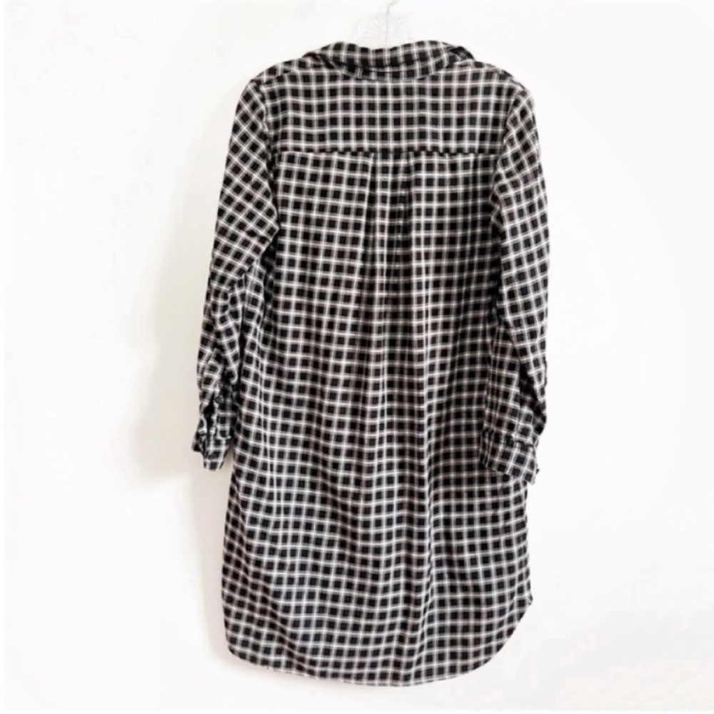 Madewell Daywalk Shirtdress black white Hilldale plaid flannel high low - Picture 10 of 10